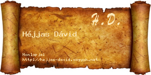 Héjjas Dávid névjegykártya